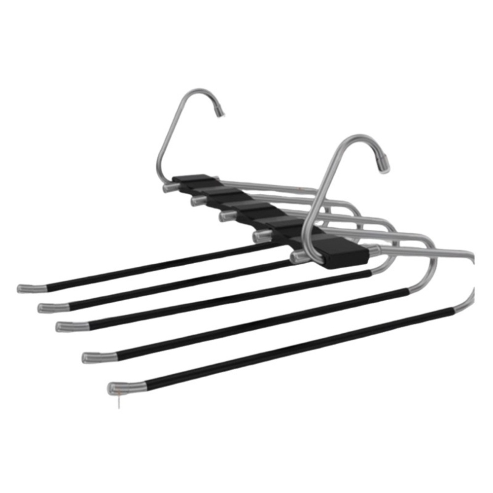 Pant Hangers Three Pack Space-saving Convertible Durable Black Silver